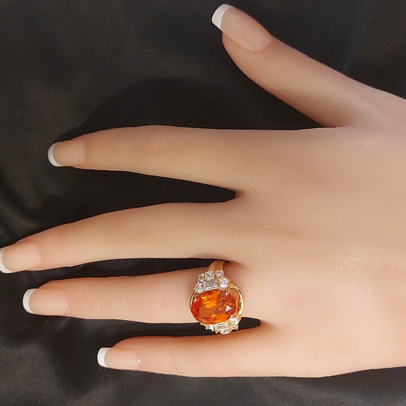 Spessartine Fashion Ring with Gold Band (feaux) - Picture 4 of 4